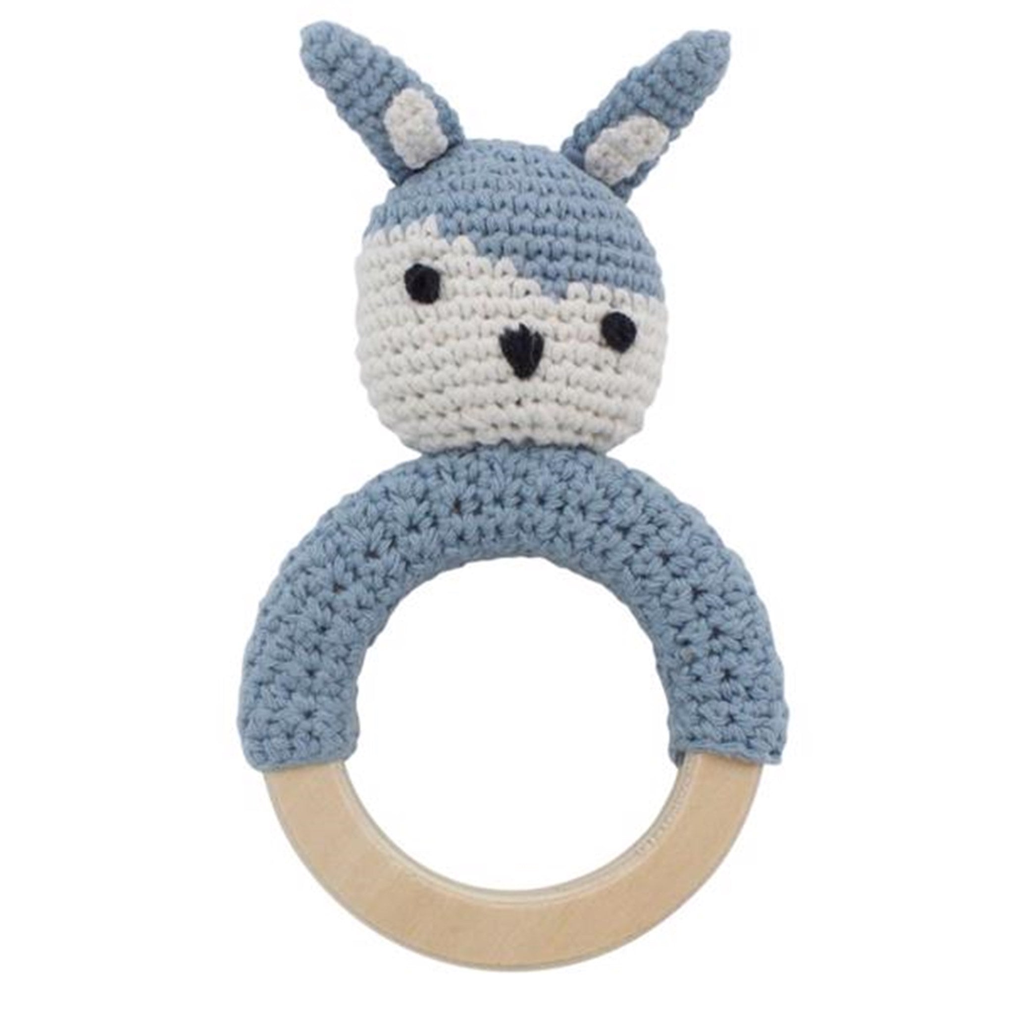 Sebra Knitted Rattle Bunny Siggy Powder Blue