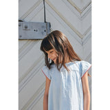 Copenhagen Colors Sky Blue W Cream Stripe Seersucker Dress