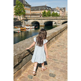 Copenhagen Colors Sky Blue W Cream Stripe Seersucker Dress