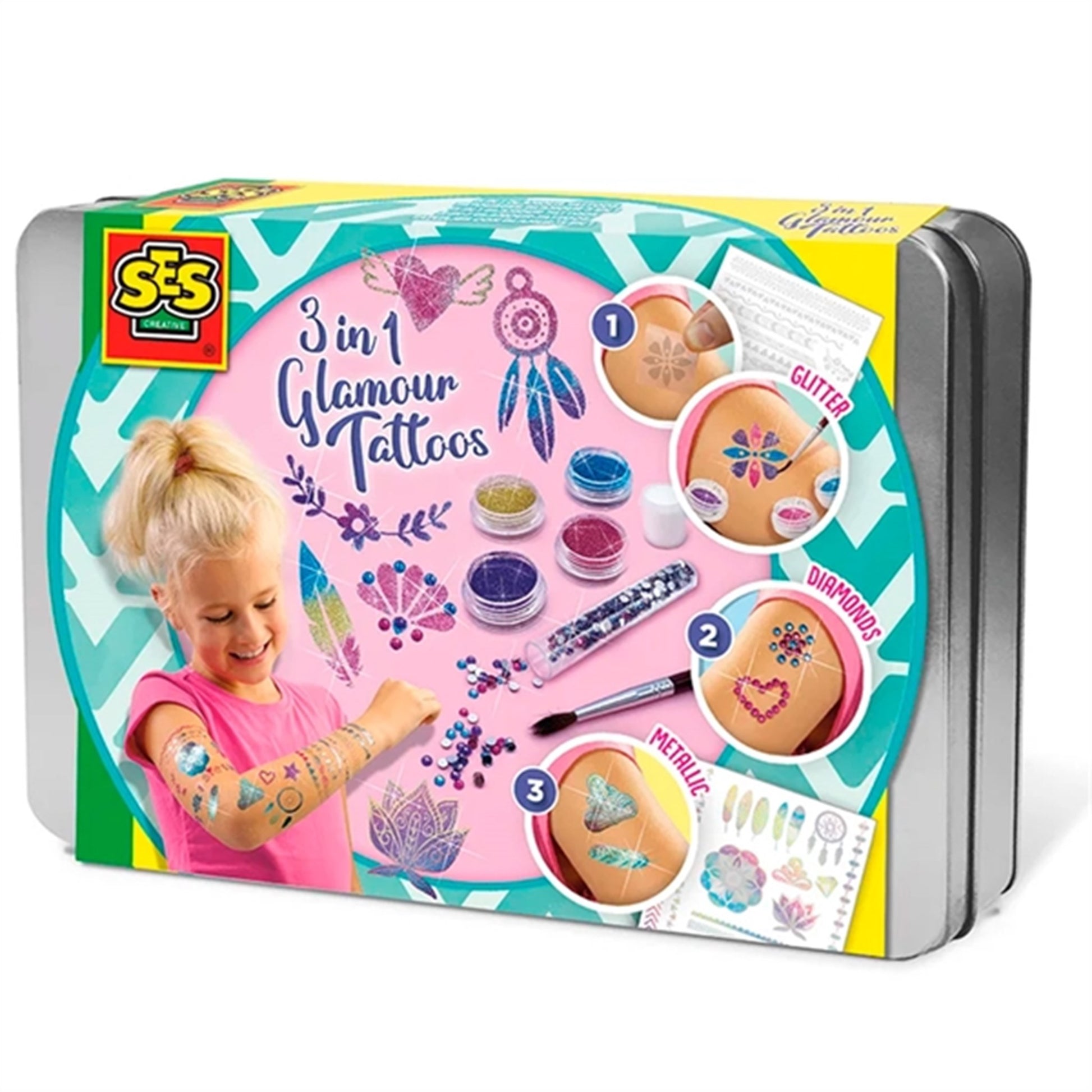 SES Creative 3-in-1 Glitter Tatoos