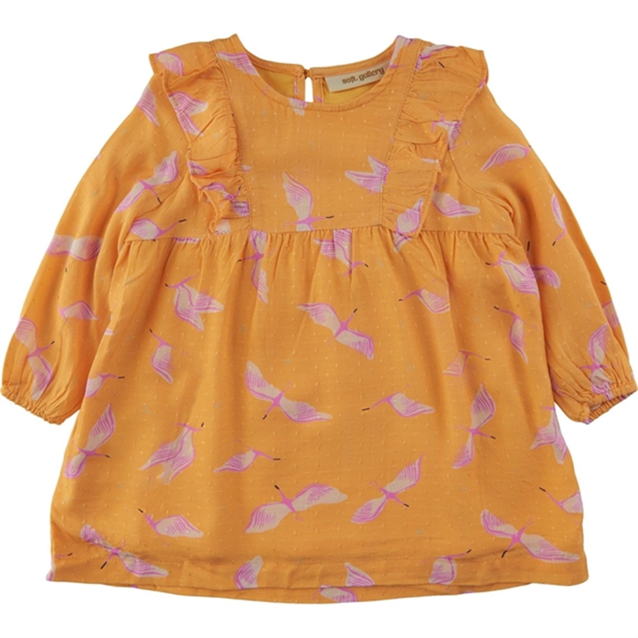 Soft Gallery Amber Yellow Cranes Eleanor Dress