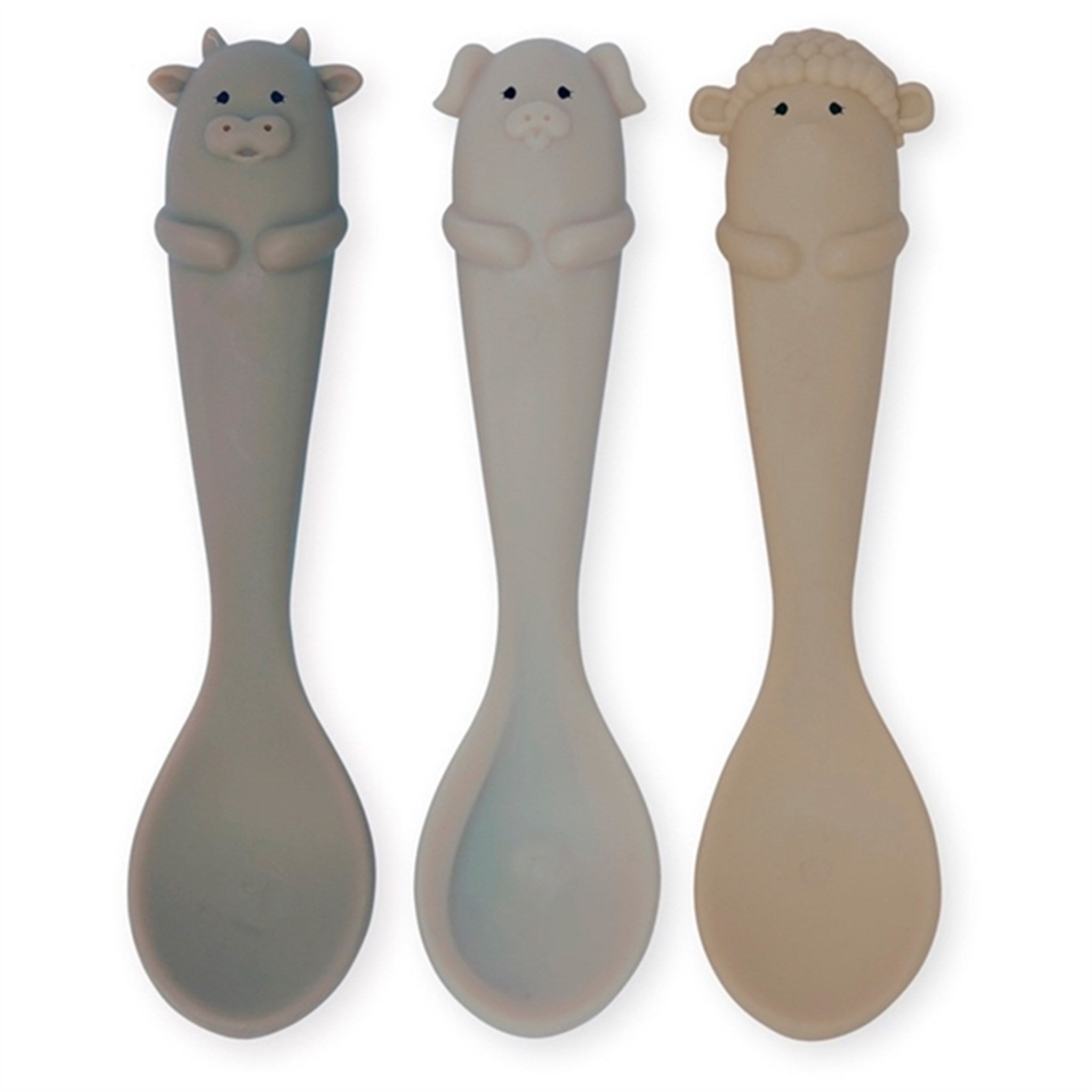 Konges Sløjd Silicone Baby Spoon 3-pack Farm Ocean Mix