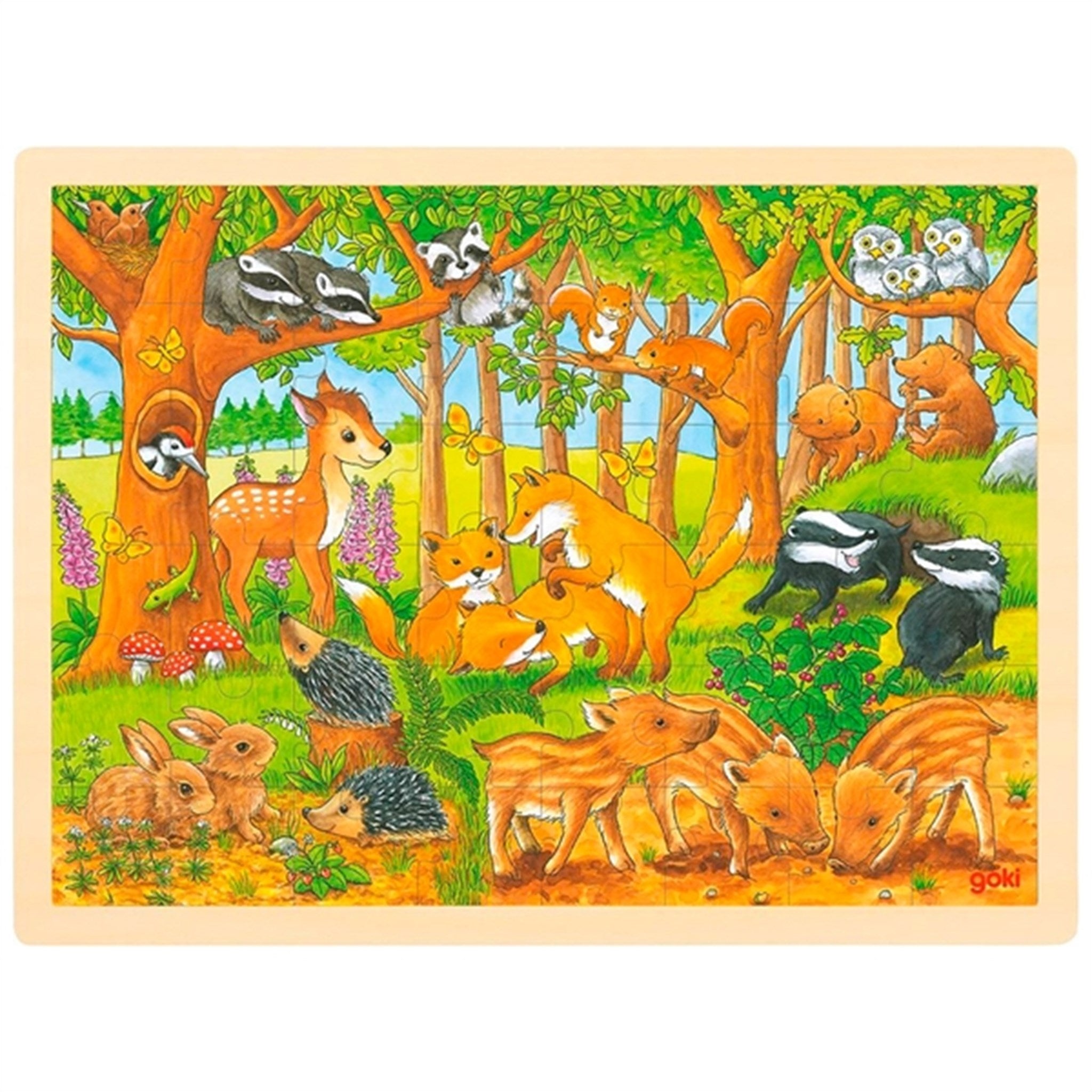 Goki Puzzle - Baby Animals in The Forest