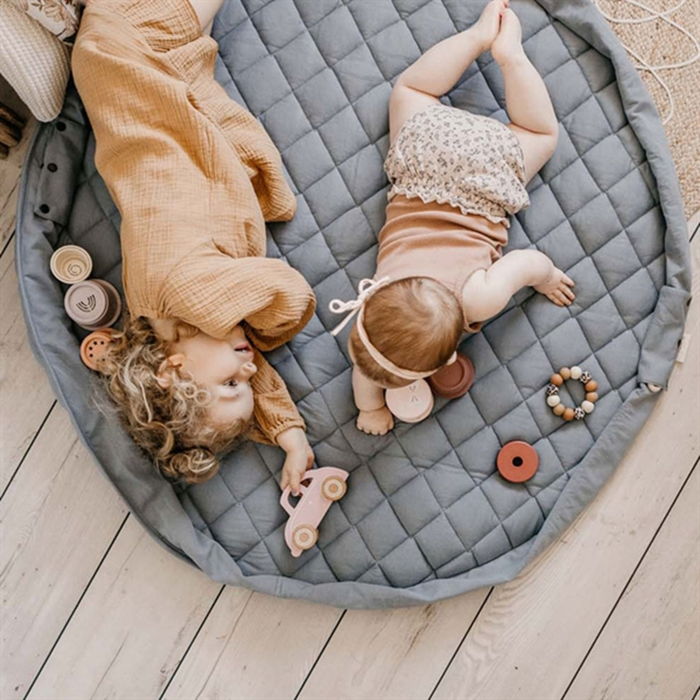 Play&Go 2-in-1 Play Mat Soft Organic Dusty Blue