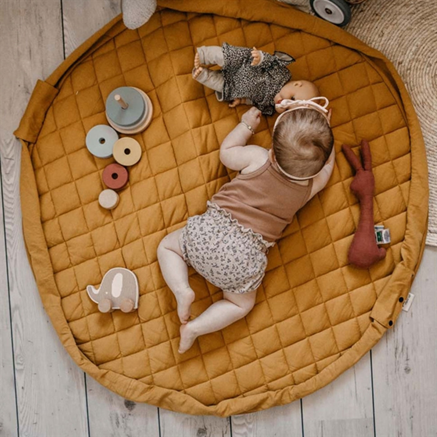 Play&Go 2-in-1 Play Mat Soft Organic Mustard Chai Tea