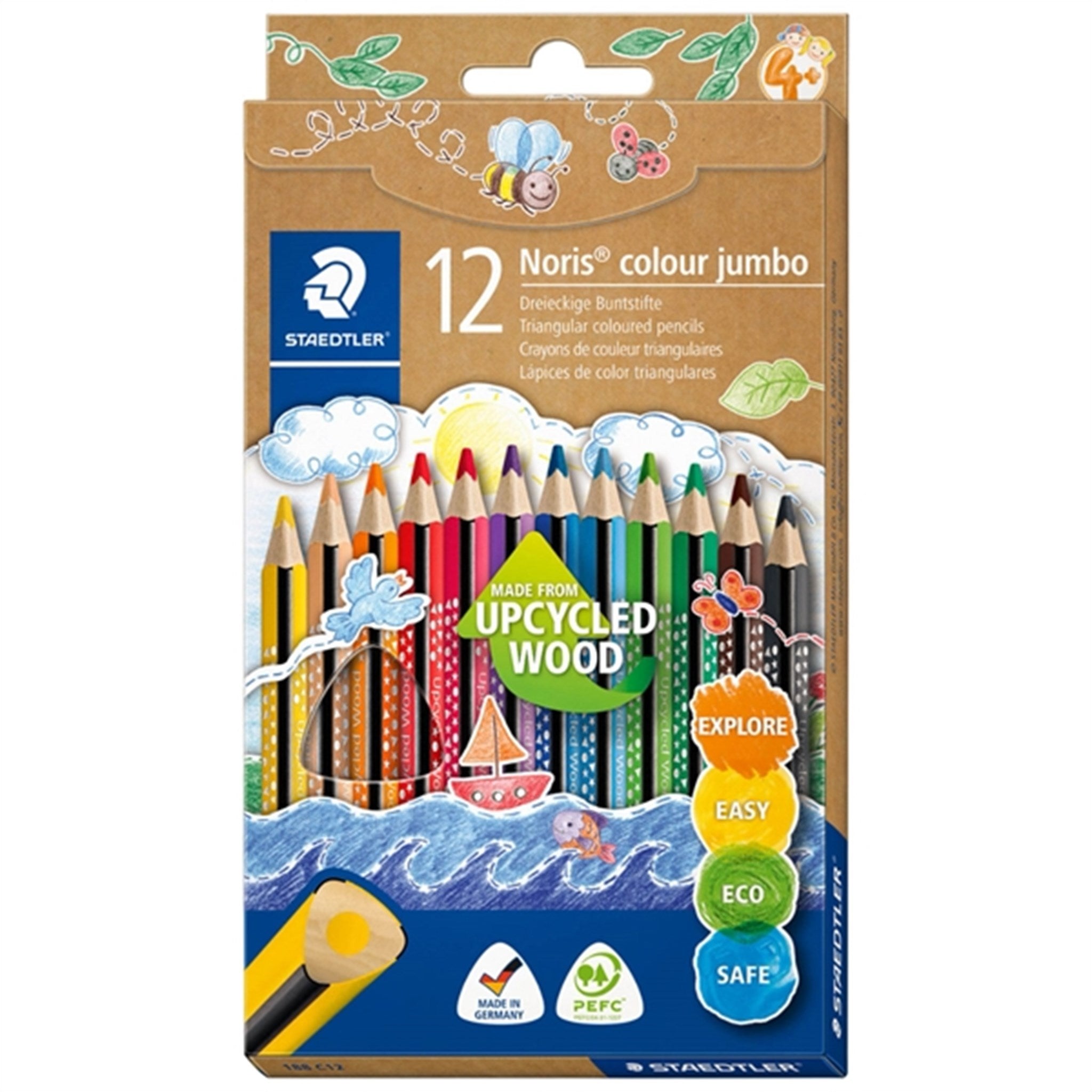 Staedtler Colored Pencil Noris Upcycled Wood Jumbo