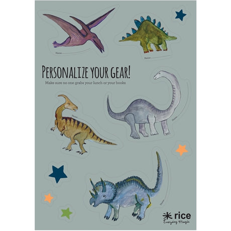RICE Dinosaur Theme Stickers for Lunchbox