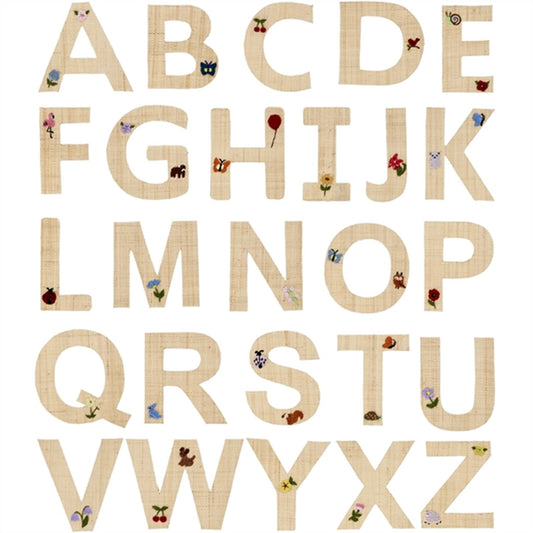 RICE Nature Raffie Sticker Letter Flowers & Animals