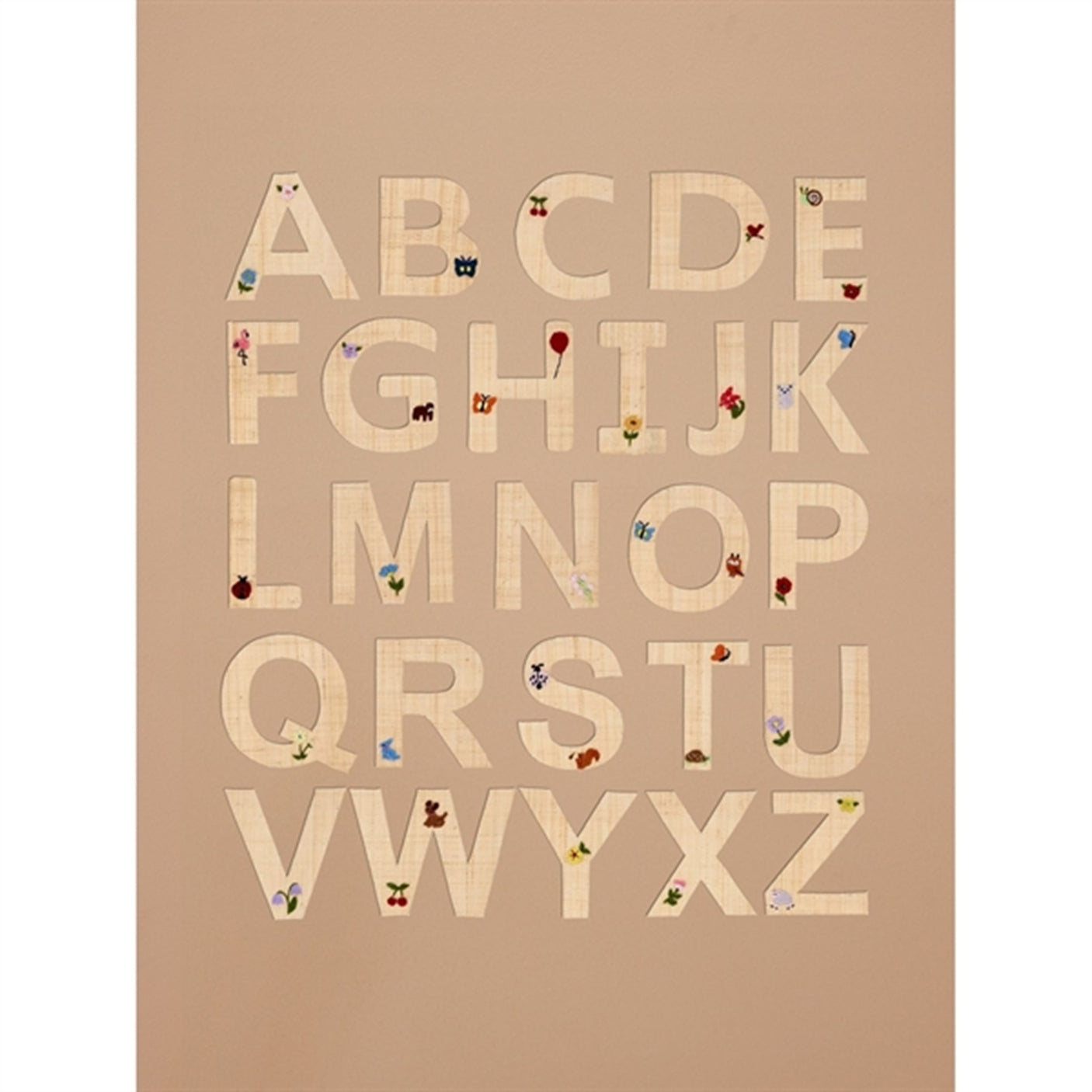 RICE Nature Raffie Sticker Letter Flowers & Animals