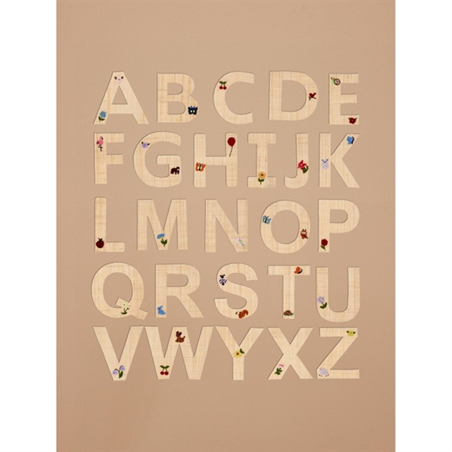 RICE Nature Raffie Sticker Letter Flowers & Animals