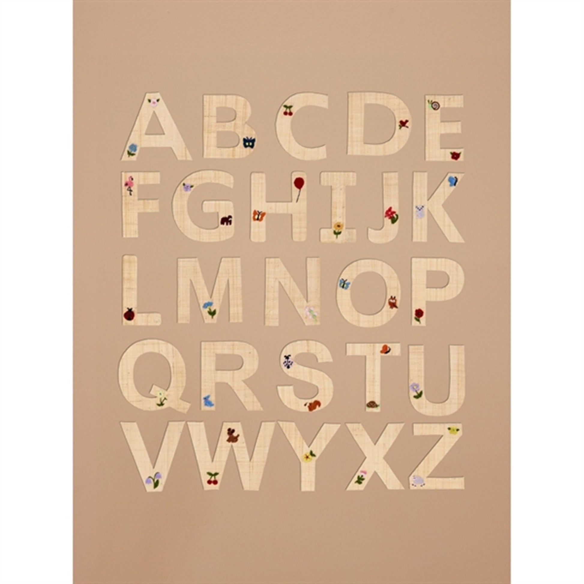 RICE Nature Raffie Sticker Letter Flowers & Animals