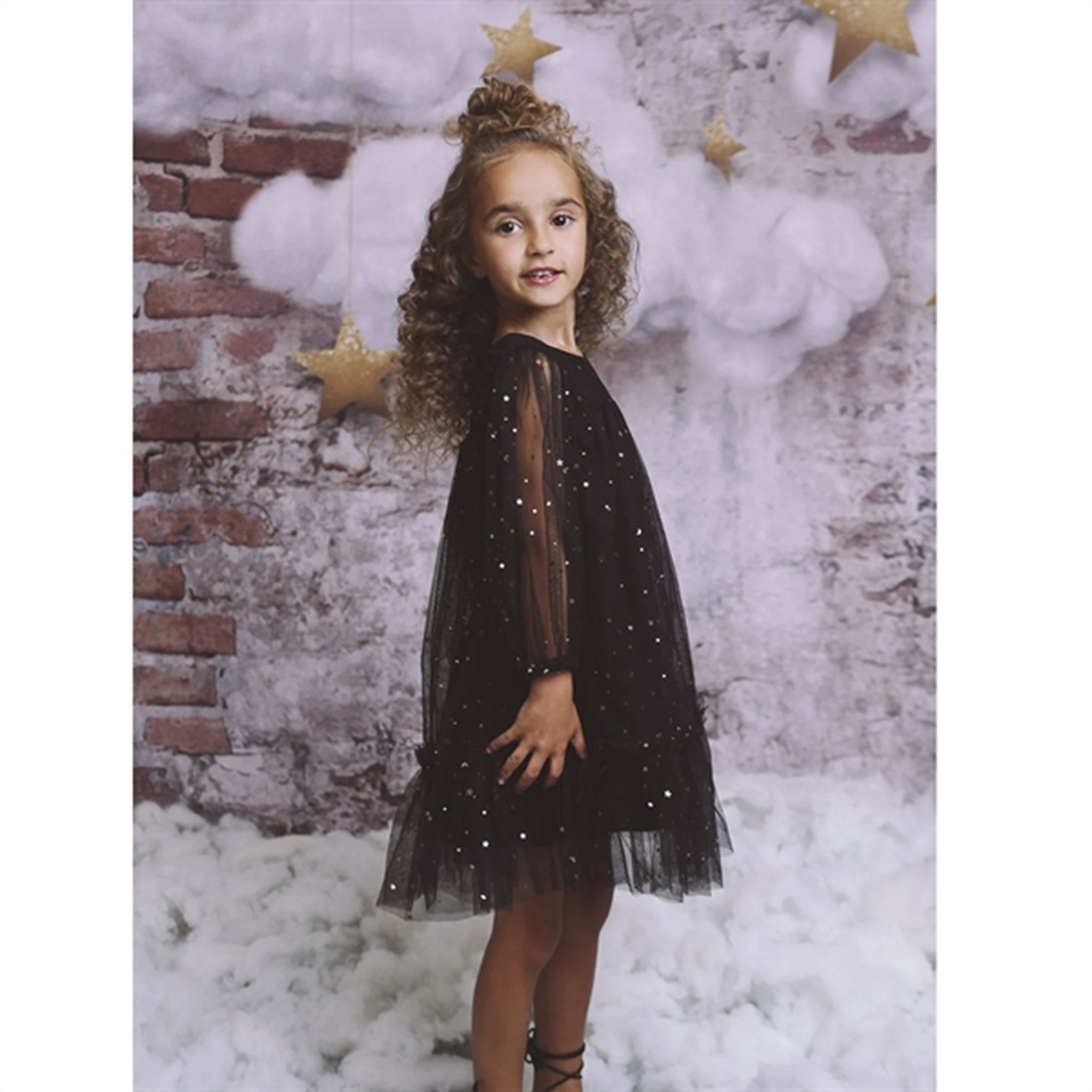 Dolly by Le Petit Tom Stars & Moon Tulle Empress Dress Black 4