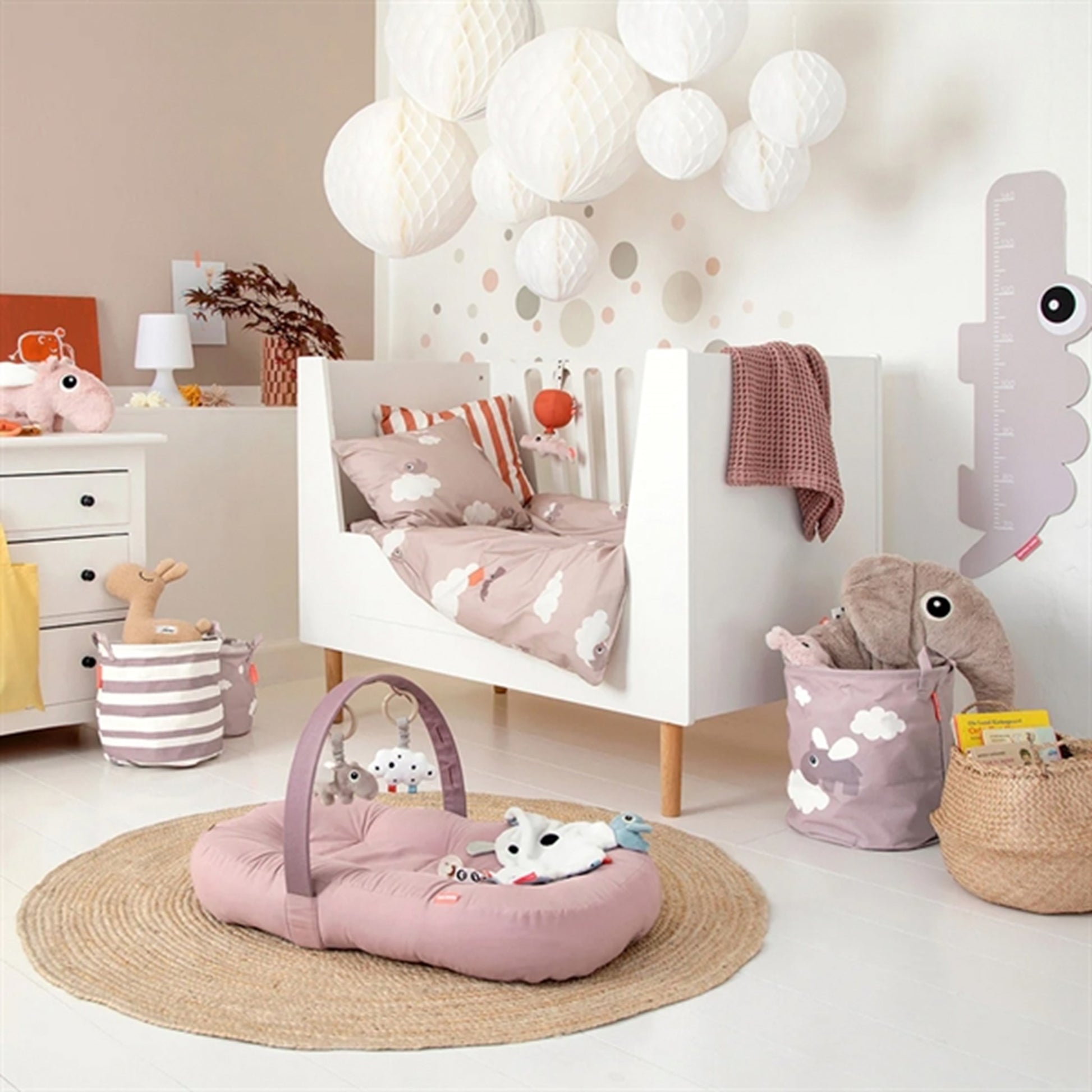 Done by Deer Storage Basket 3-pack Happy Clouds Powder