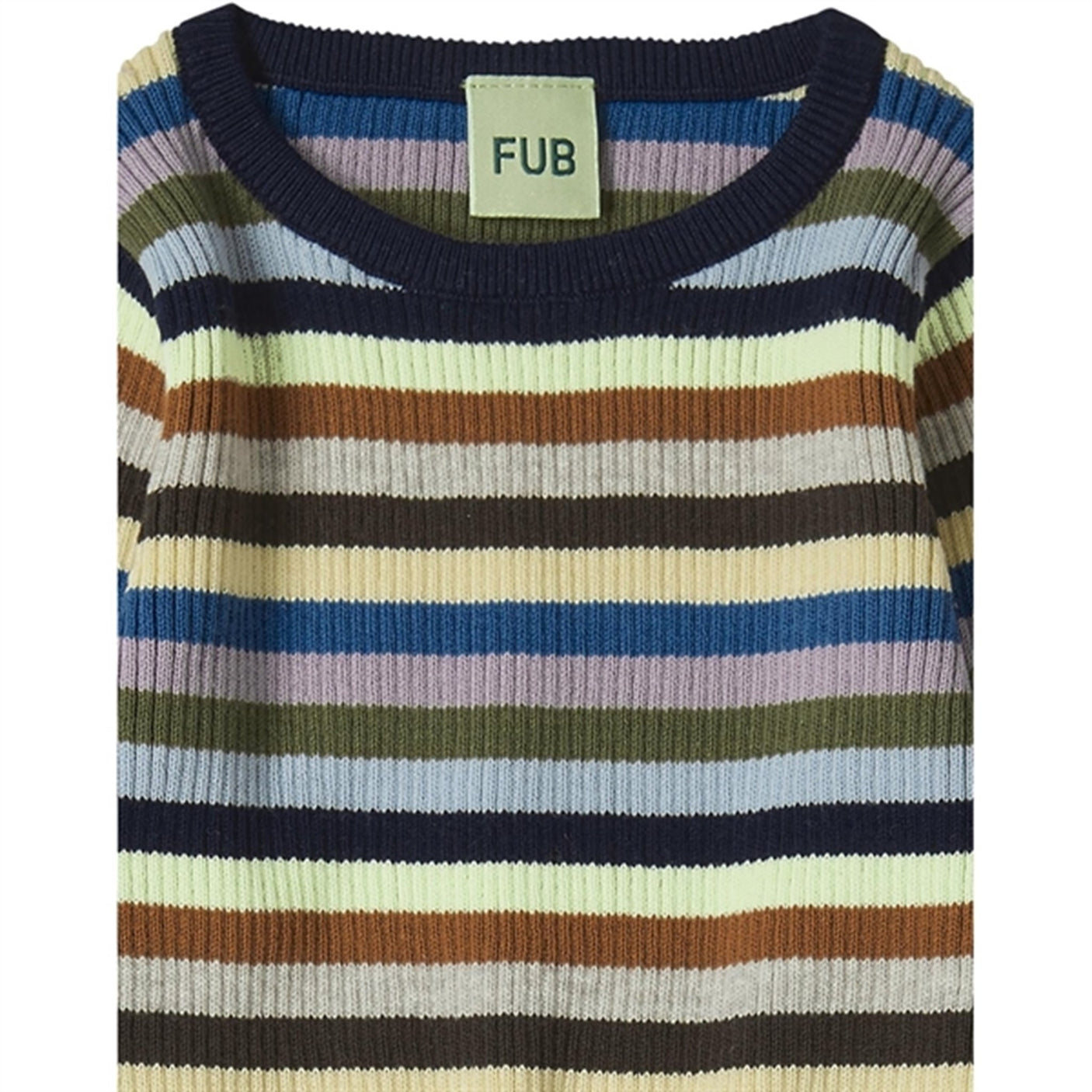 FUB Multi Stripe Striped Rib Blouse