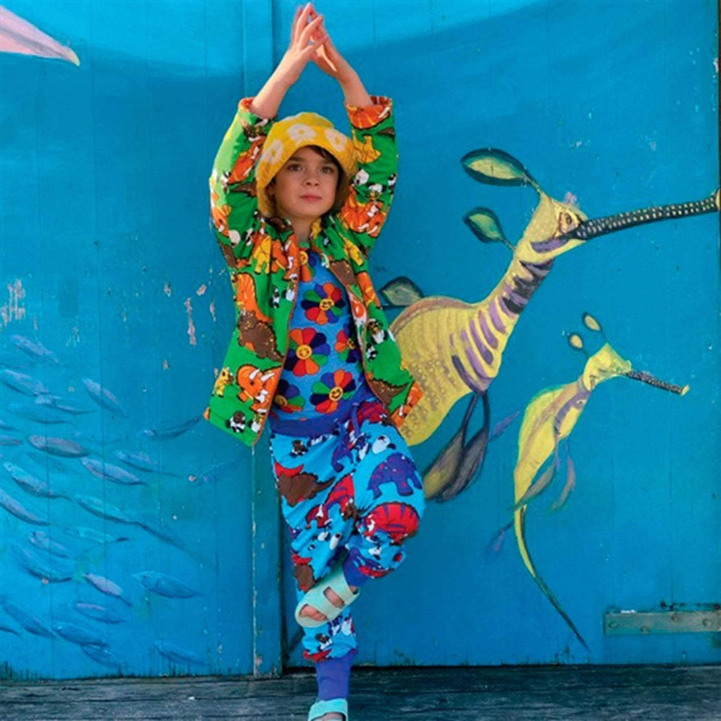 Småfolk Blue Atoll Dinosaur Sweatpants