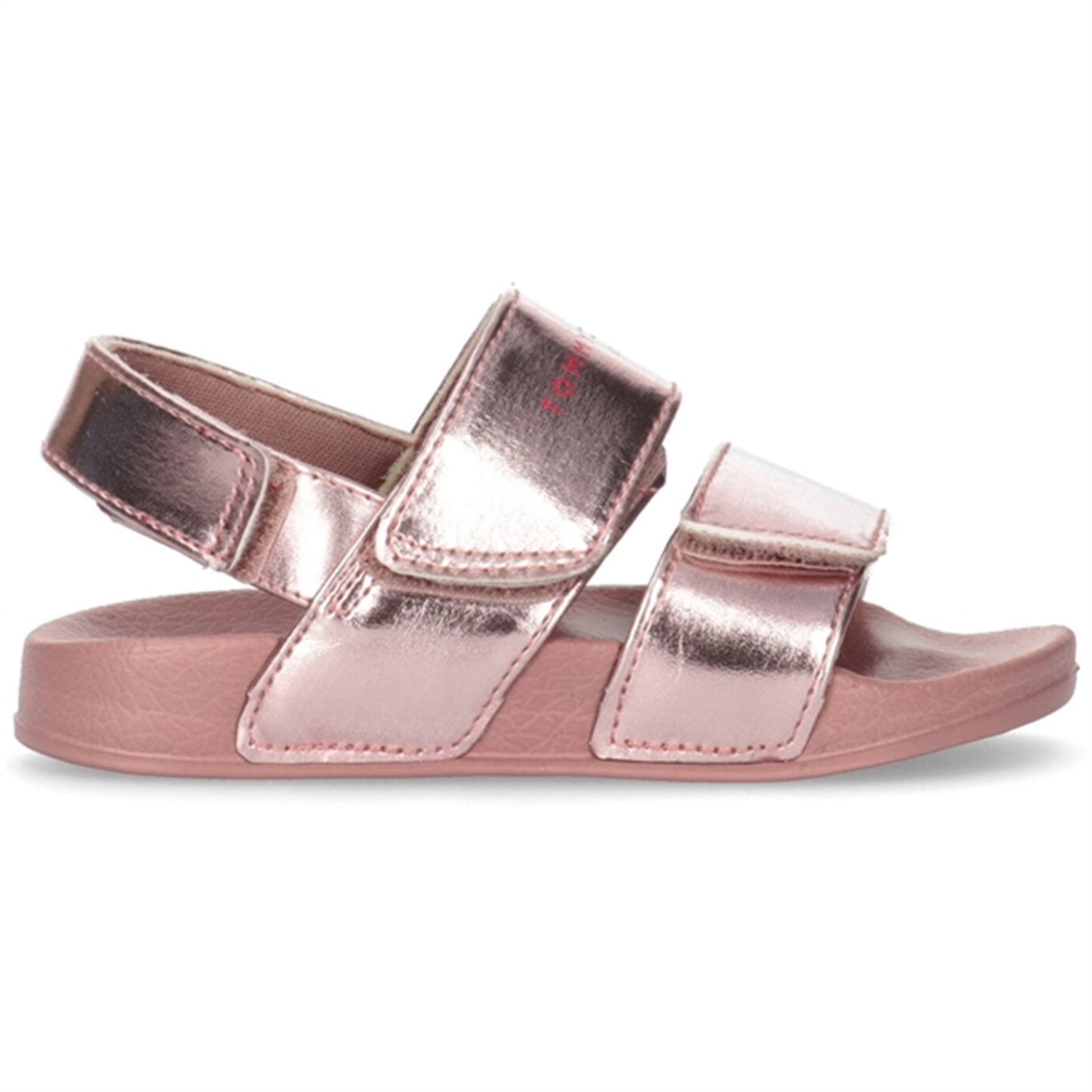 Tommy Hilfiger Logo Velcro Sandal Rose Gold