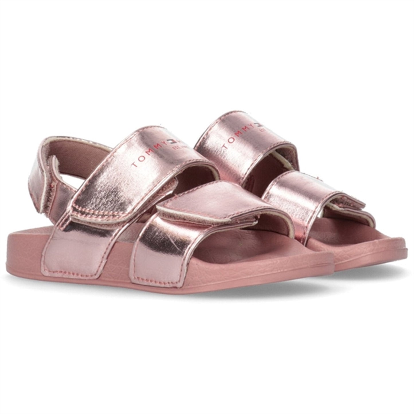 Tommy Hilfiger Logo Velcro Sandal Rose Gold