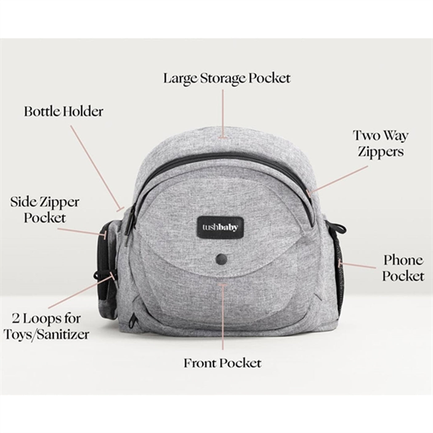 Tushbaby V2 Hip Carrier Grey