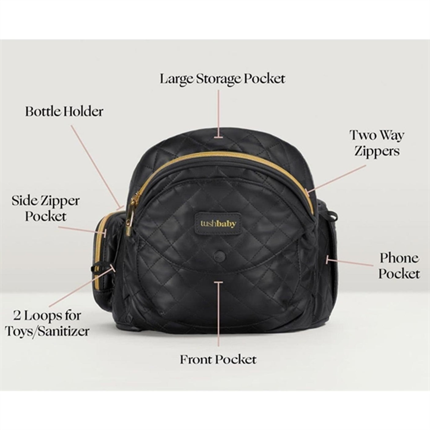 Tushbaby V2 Hip Carrier Vegan Leather Black