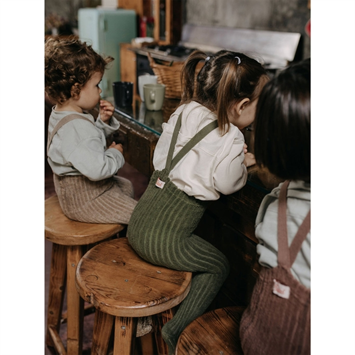 Silly Silas Granny Teddy Tights Olive