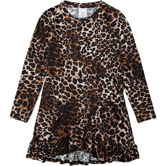 The New Paleo Sweat Dress Brown Leo