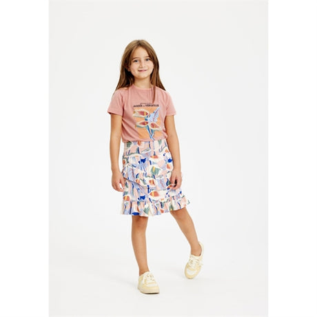THE NEW Peach Beige Flower AOP Gwyneth Skirt