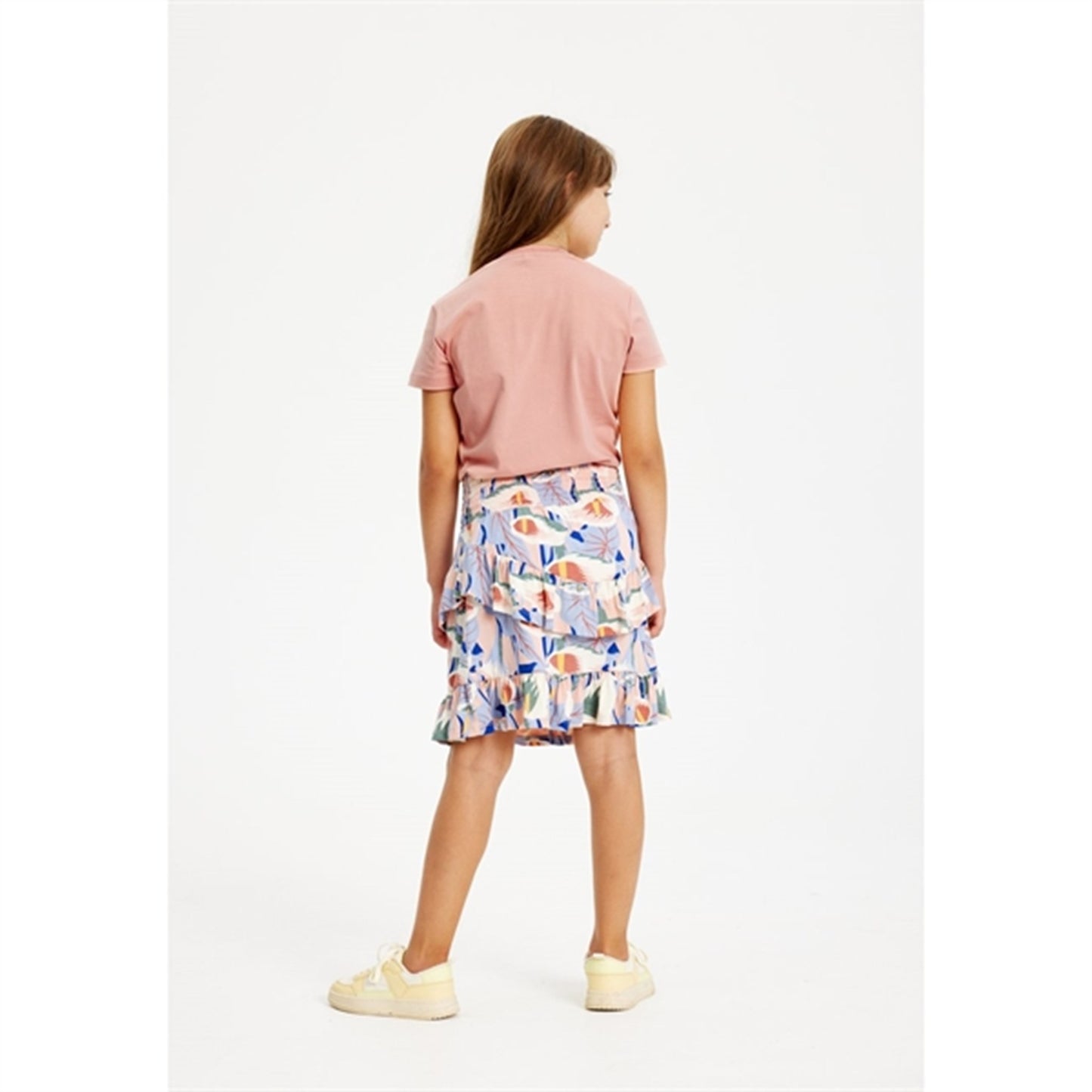 THE NEW Peach Beige Flower AOP Gwyneth Skirt