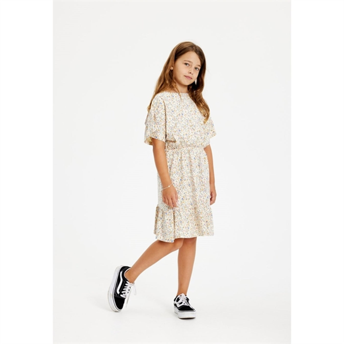 THE NEW White Swan Tiny Flower AOP Geneva Dress