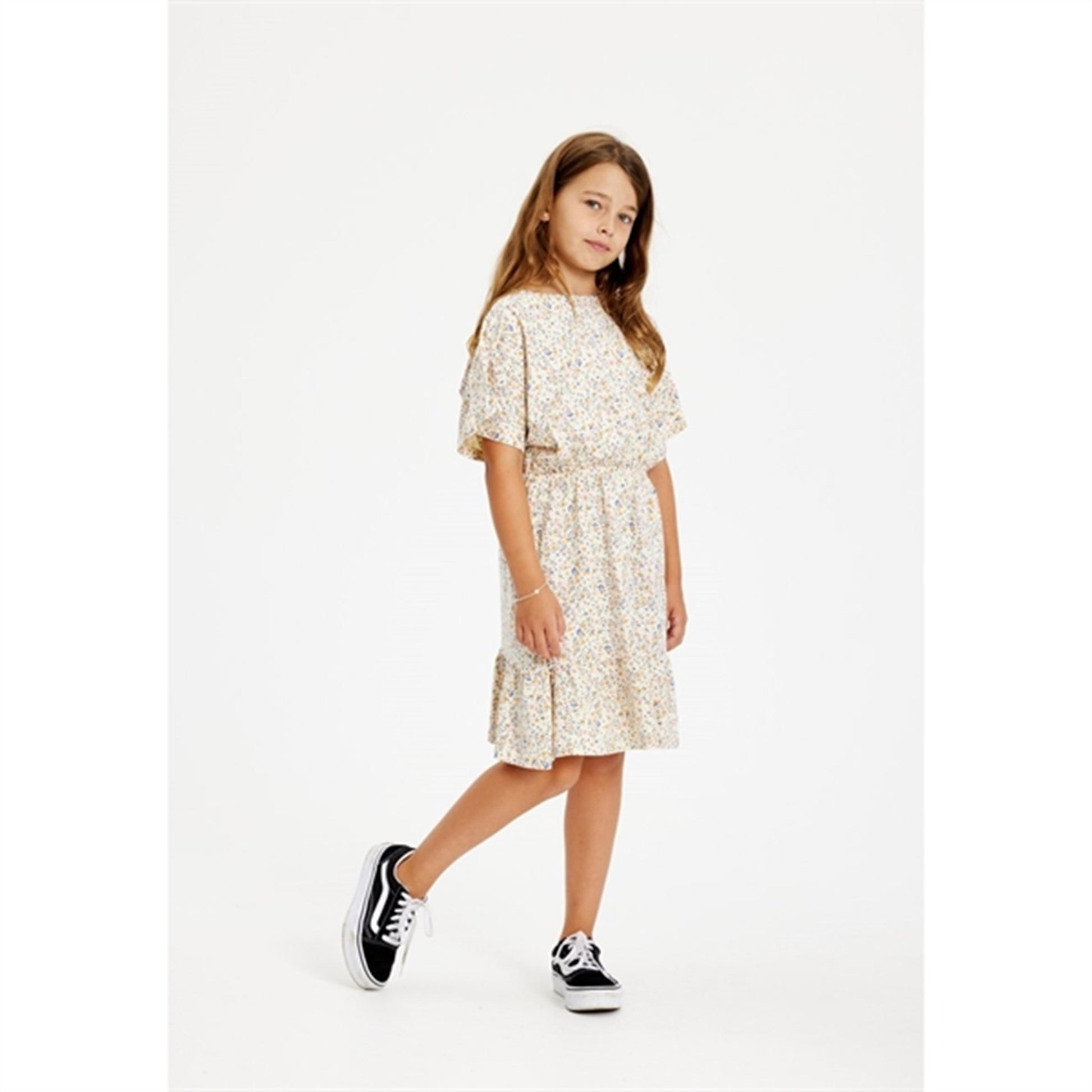 THE NEW White Swan Tiny Flower AOP Geneva Dress