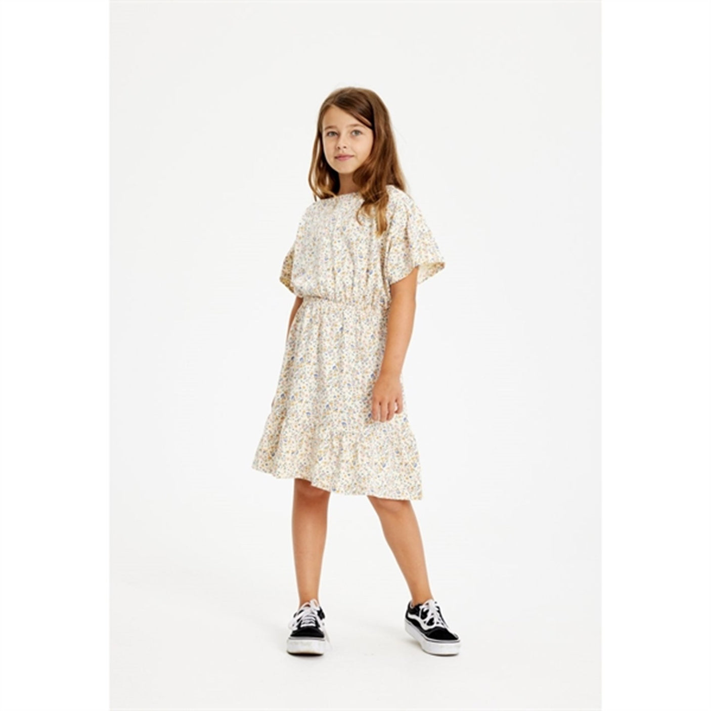 THE NEW White Swan Tiny Flower AOP Geneva Dress