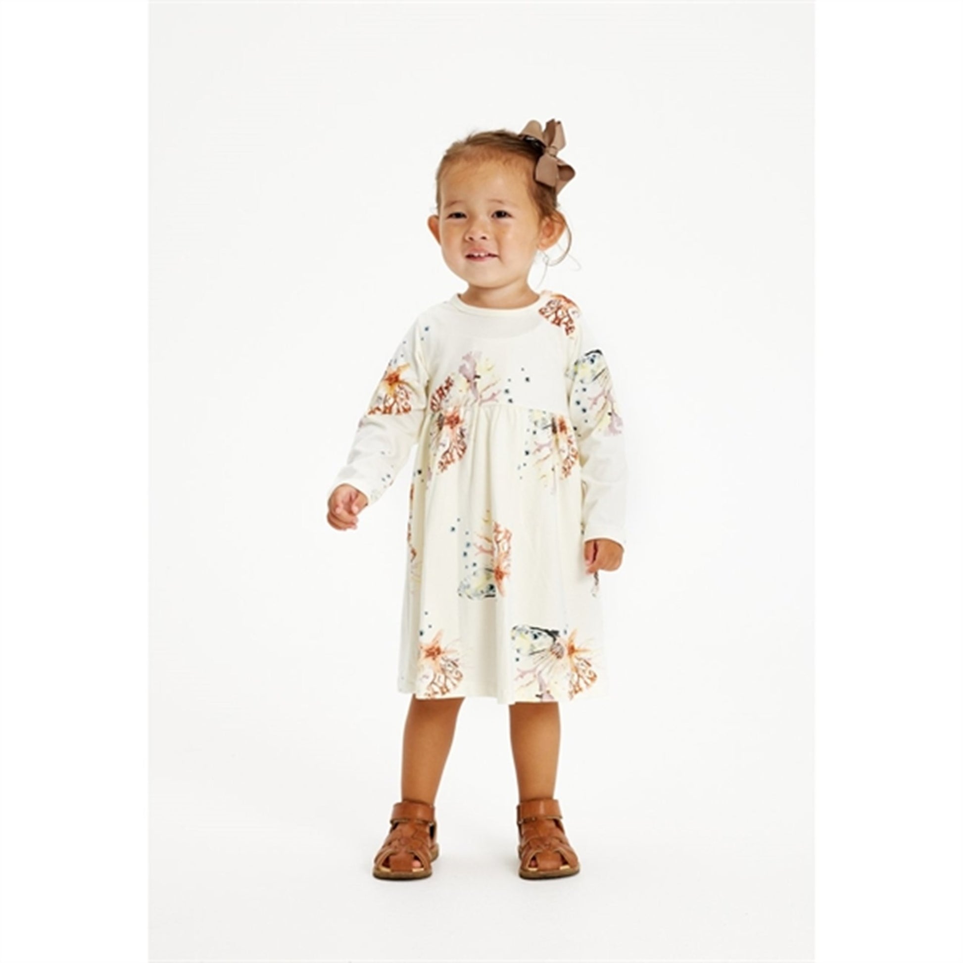 THE NEW Siblings White Swan Coral AOP Gaige Dress