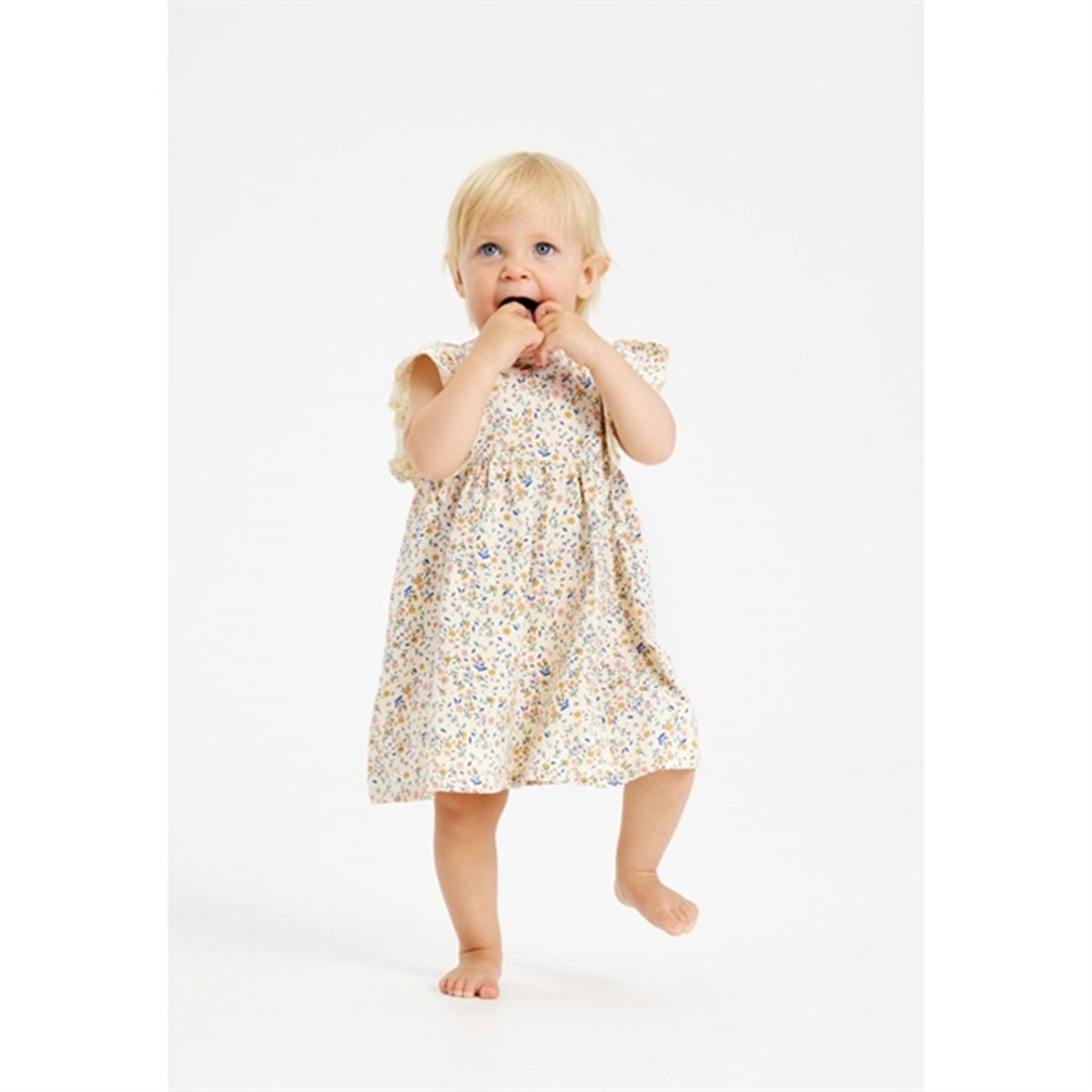 THE NEW Siblings White Swan Tiny Flower AOP Geraldine Dress