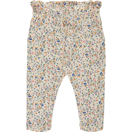 THE NEW Siblings White Swan Tiny Flower AOP Geraldine Harem Pants