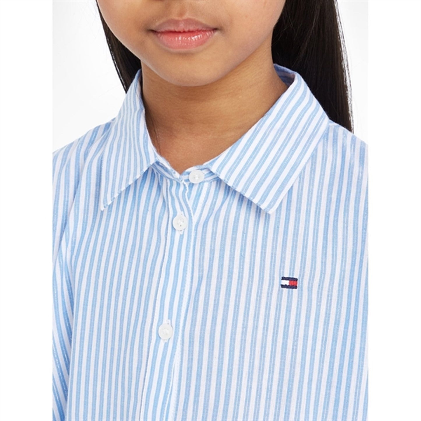 Tommy Hilfiger Lurex Stripe Shirt Dress Blue Stripe