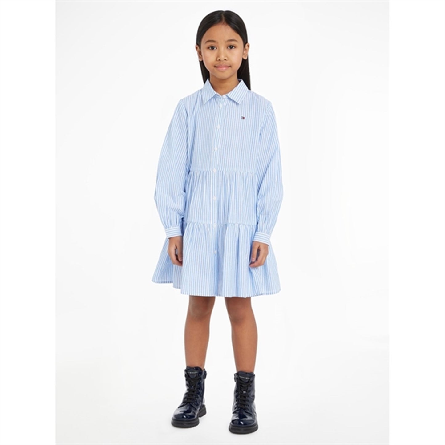 Tommy Hilfiger Lurex Stripe Shirt Dress Blue Stripe