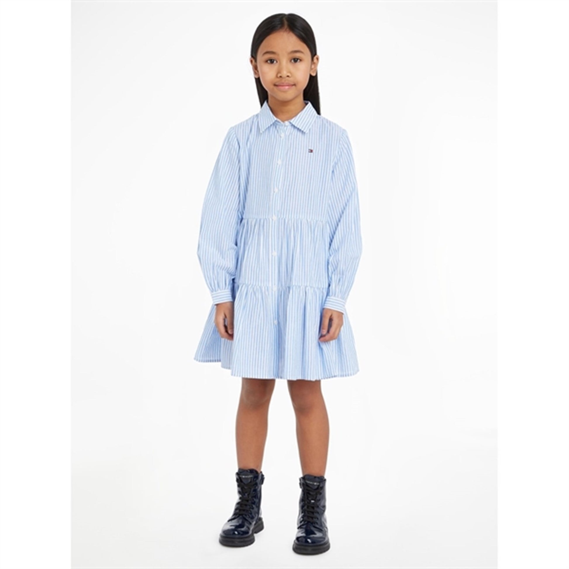 Tommy Hilfiger Lurex Stripe Shirt Dress Blue Stripe
