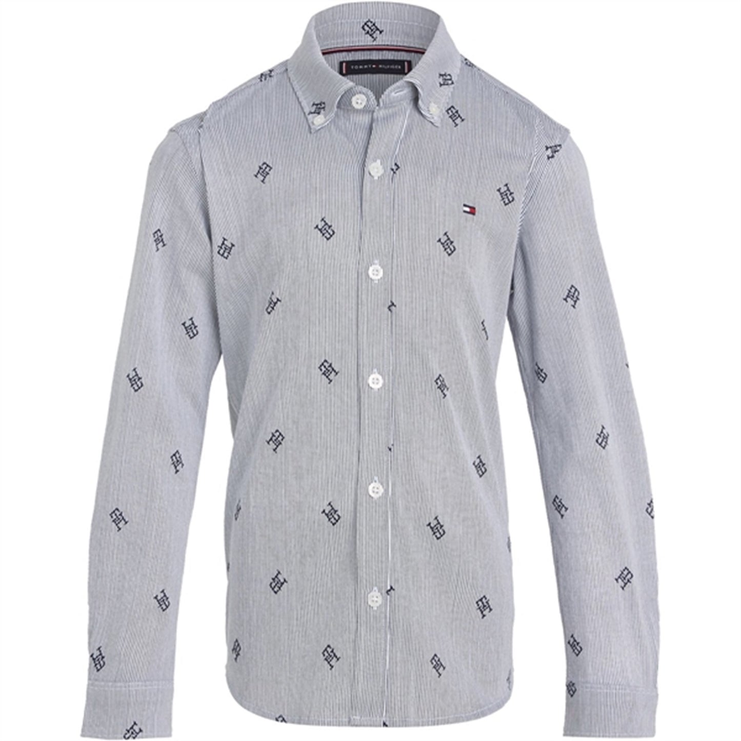 Tommy Hilfiger Allover Monogram Shirt Blue Stripe