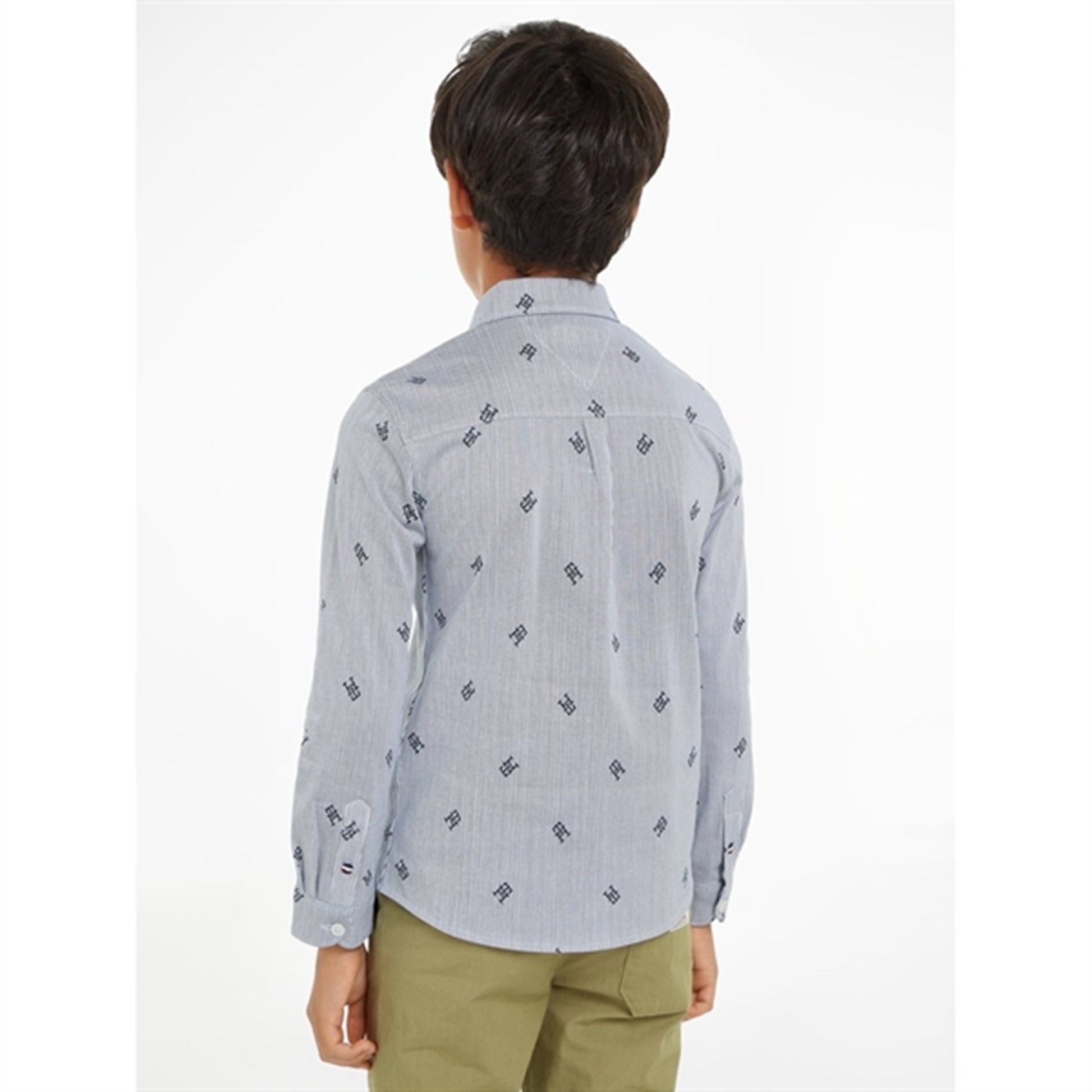 Tommy Hilfiger Allover Monogram Shirt Blue Stripe