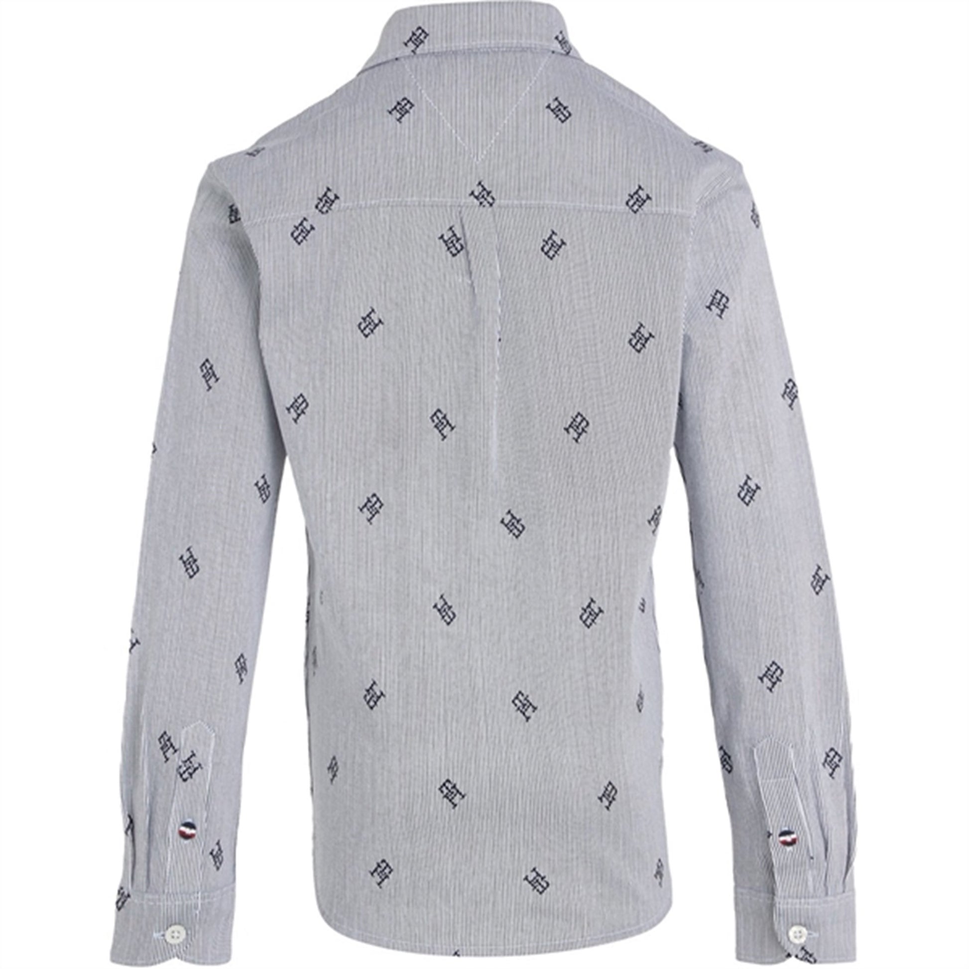 Tommy Hilfiger Allover Monogram Shirt Blue Stripe