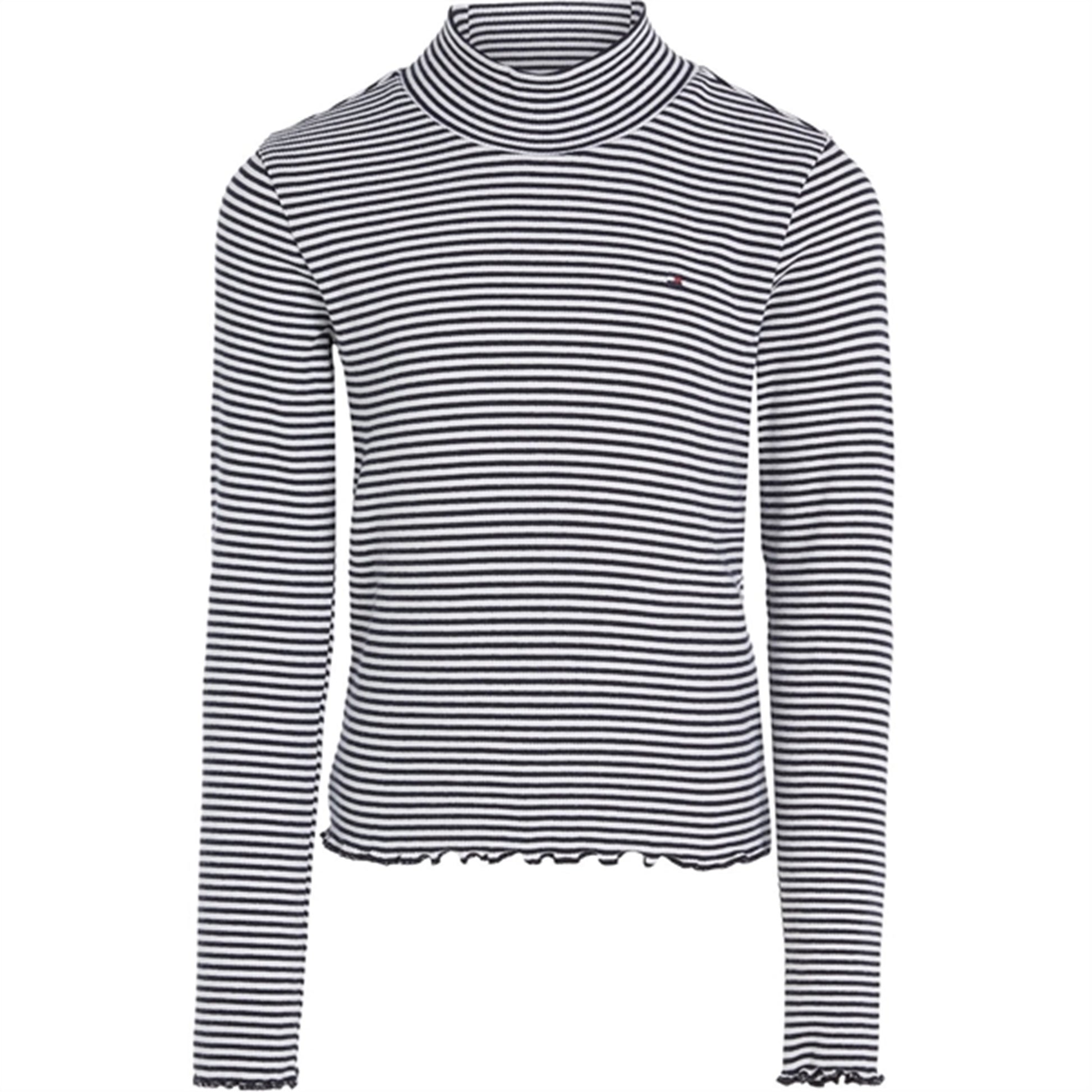 Tommy Hilfiger Stripe Mock Blouse White / Desert Sky Stripe