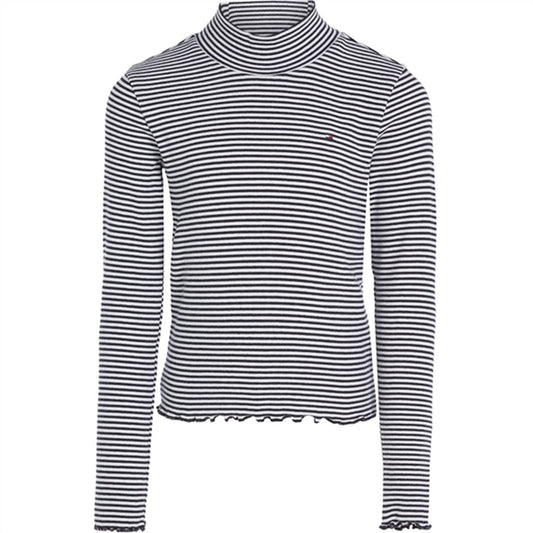 Tommy Hilfiger Stripe Mock Blouse White / Desert Sky Stripe