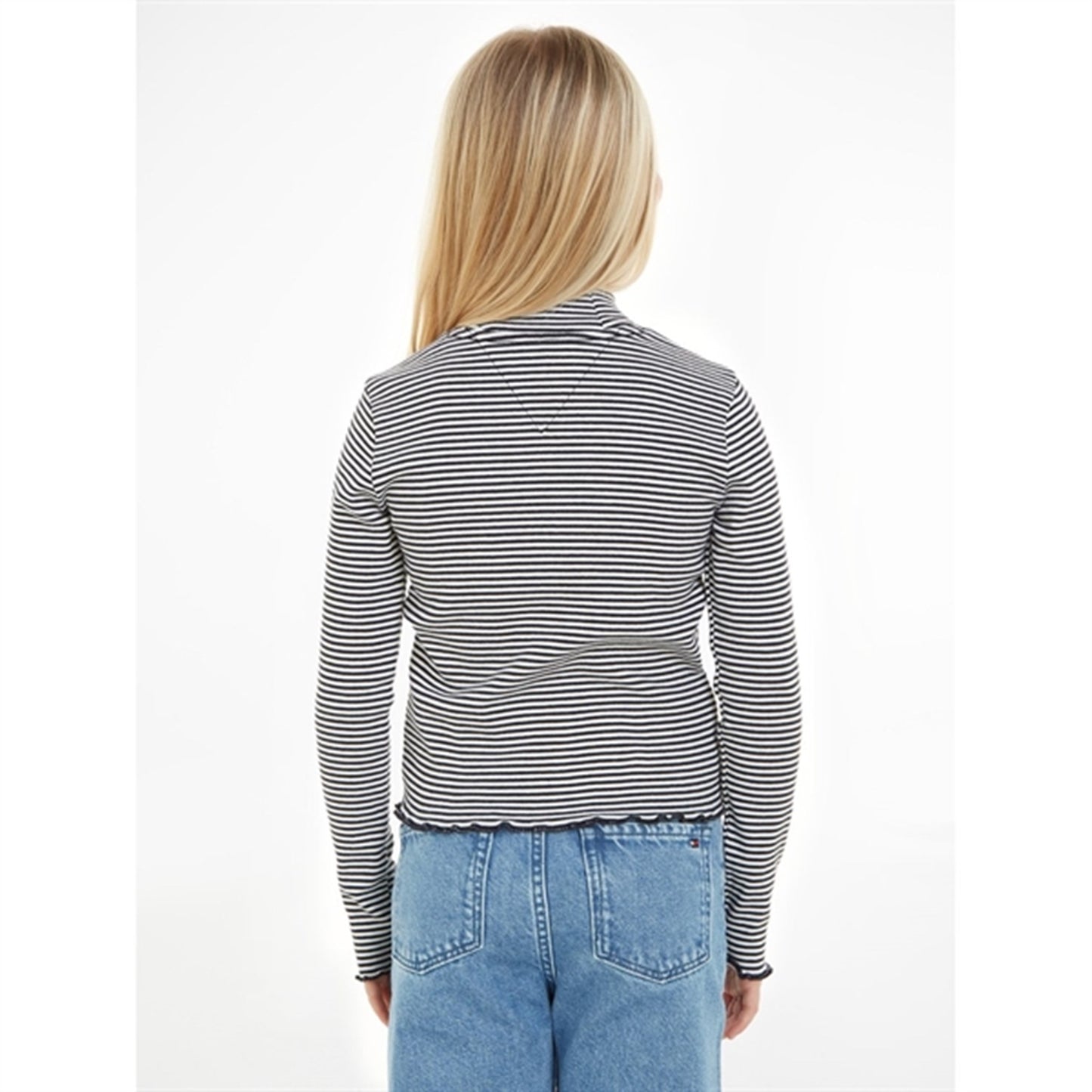 Tommy Hilfiger Stripe Mock Blouse White / Desert Sky Stripe