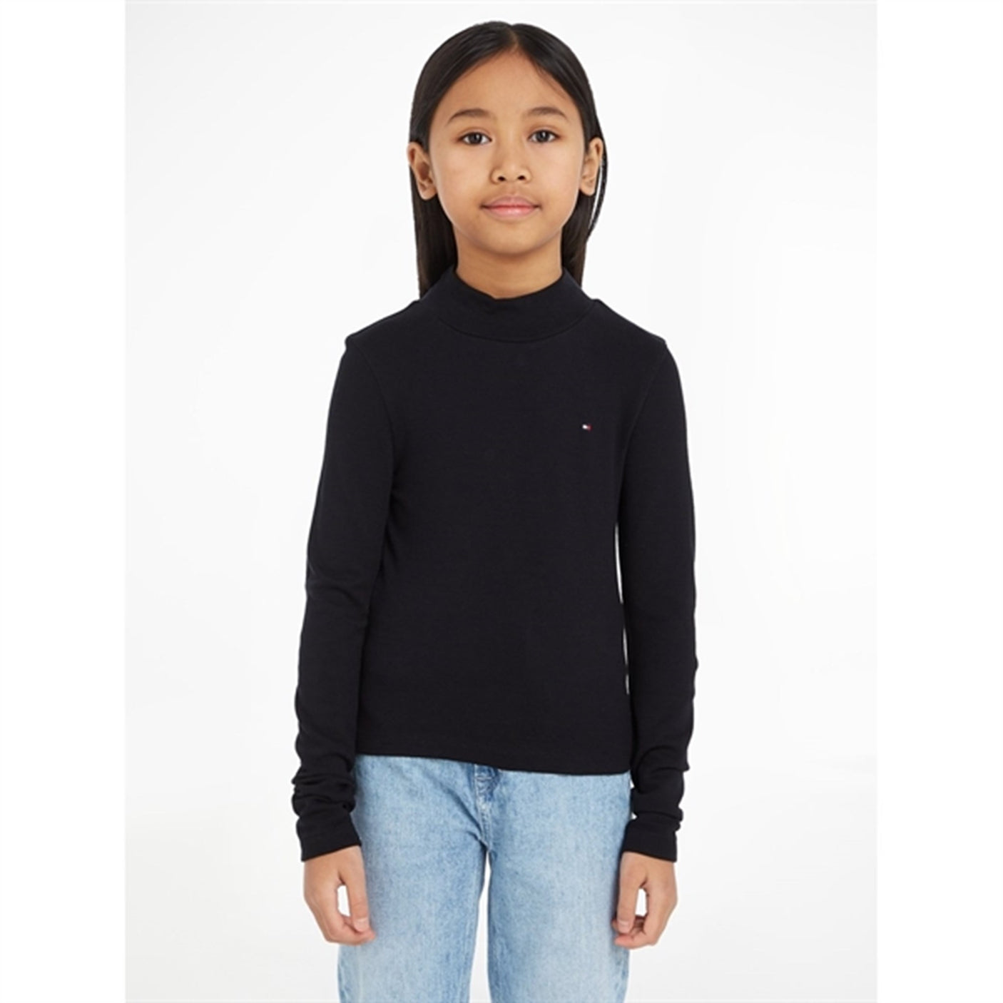 Tommy Hilfiger Stripe Mock Blouse Black / Desert Sky Stripe
