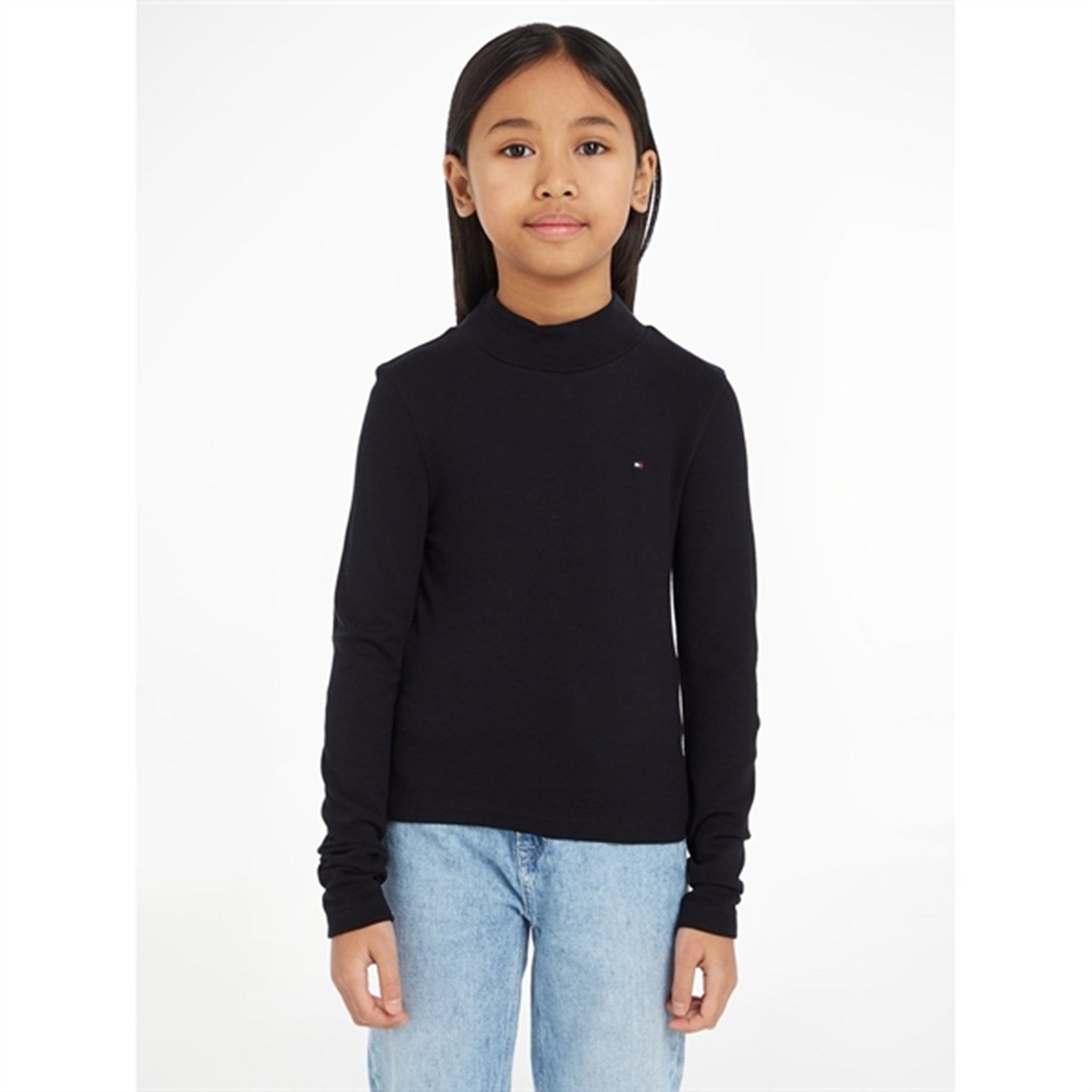 Tommy Hilfiger Stripe Mock Blouse Black / Desert Sky Stripe