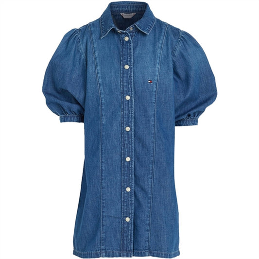 Tommy Hilfiger Puffærme Denim Dress Marinebluecloth