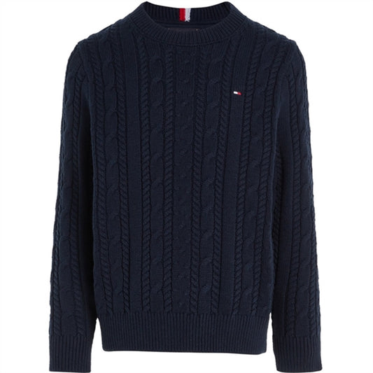 Tommy Hilfiger Essential Cable Knit Jumper Desert Sky