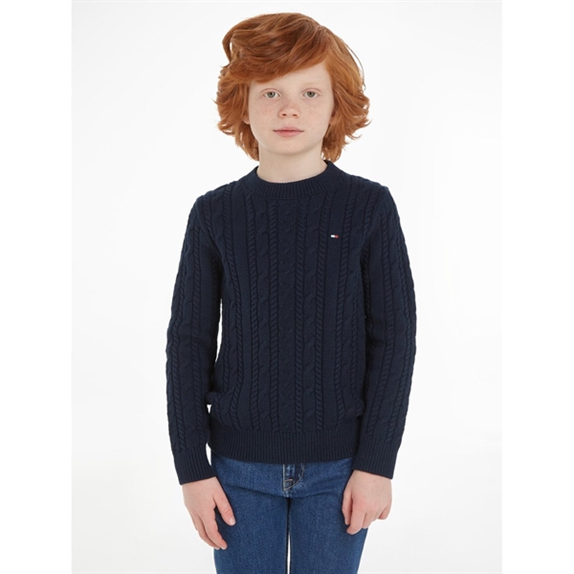 Tommy Hilfiger Essential Cable Knit Jumper Desert Sky