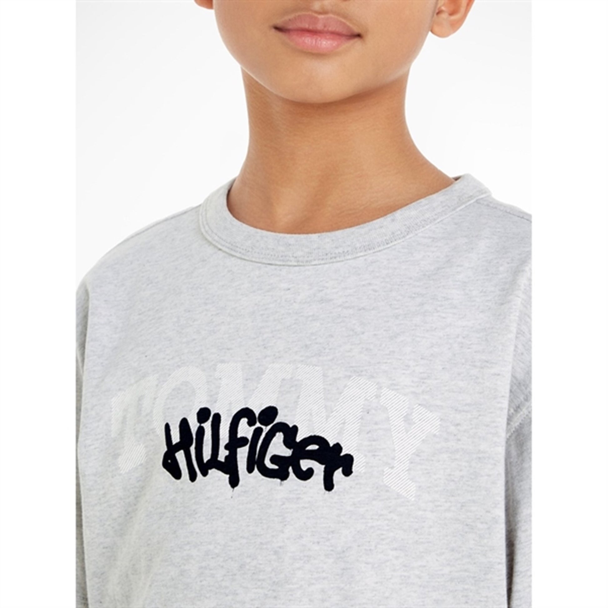 Tommy Hilfiger Hilfiger Graffiti T-Shirt New Light Grey Heather