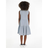 Tommy Hilfiger Seersucker Striped Ruffle Kjole Blue Spell Stripe