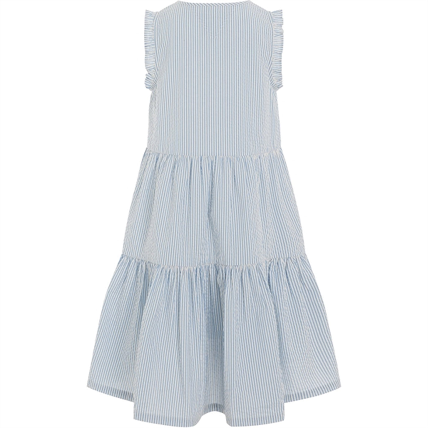 Tommy Hilfiger Seersucker Striped Ruffle Kjole Blue Spell Stripe